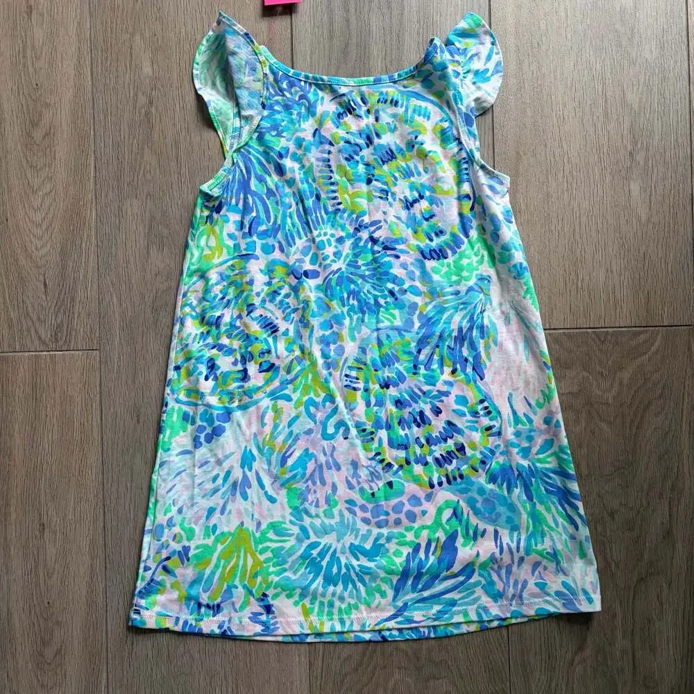 Lilly Pulitzer Girls Ella Dress Shell Of A Party Size S 4-5 NWT